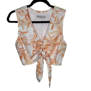 Abercrombie & Fitch Orange Floral Tank Top
